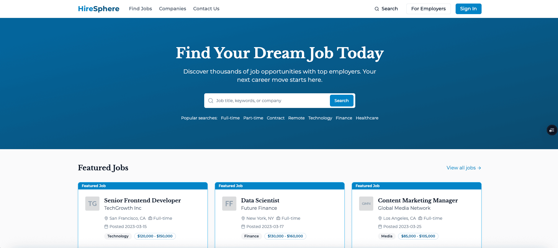 Hire Sphere Template